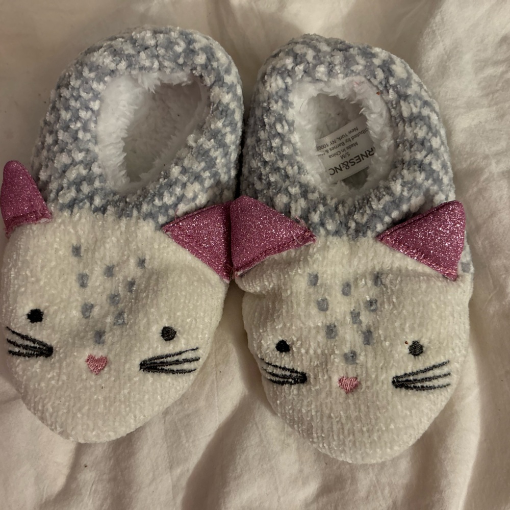 Glitter kitten slippers girl small